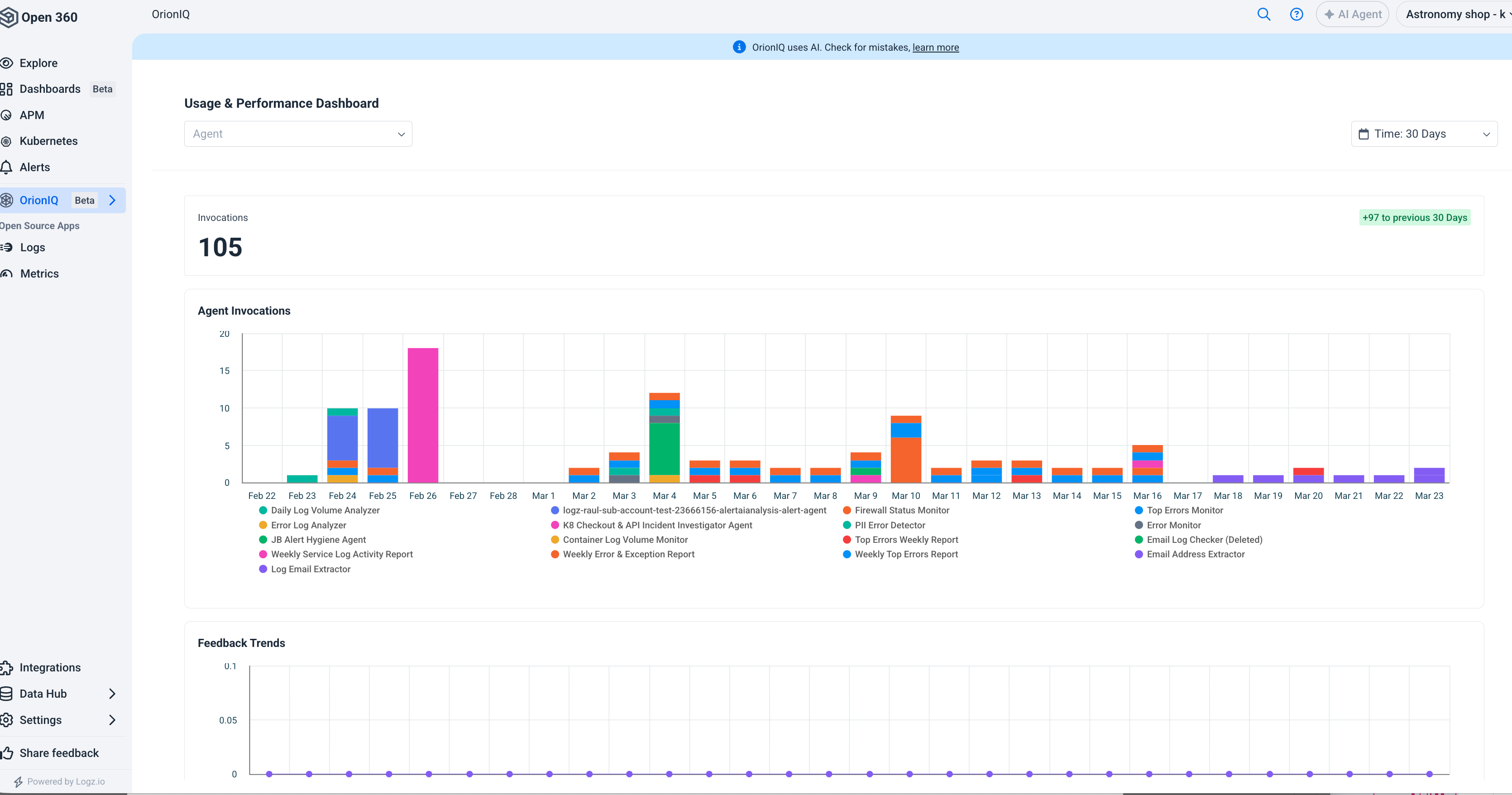 Usage &amp; Performance Dashboard